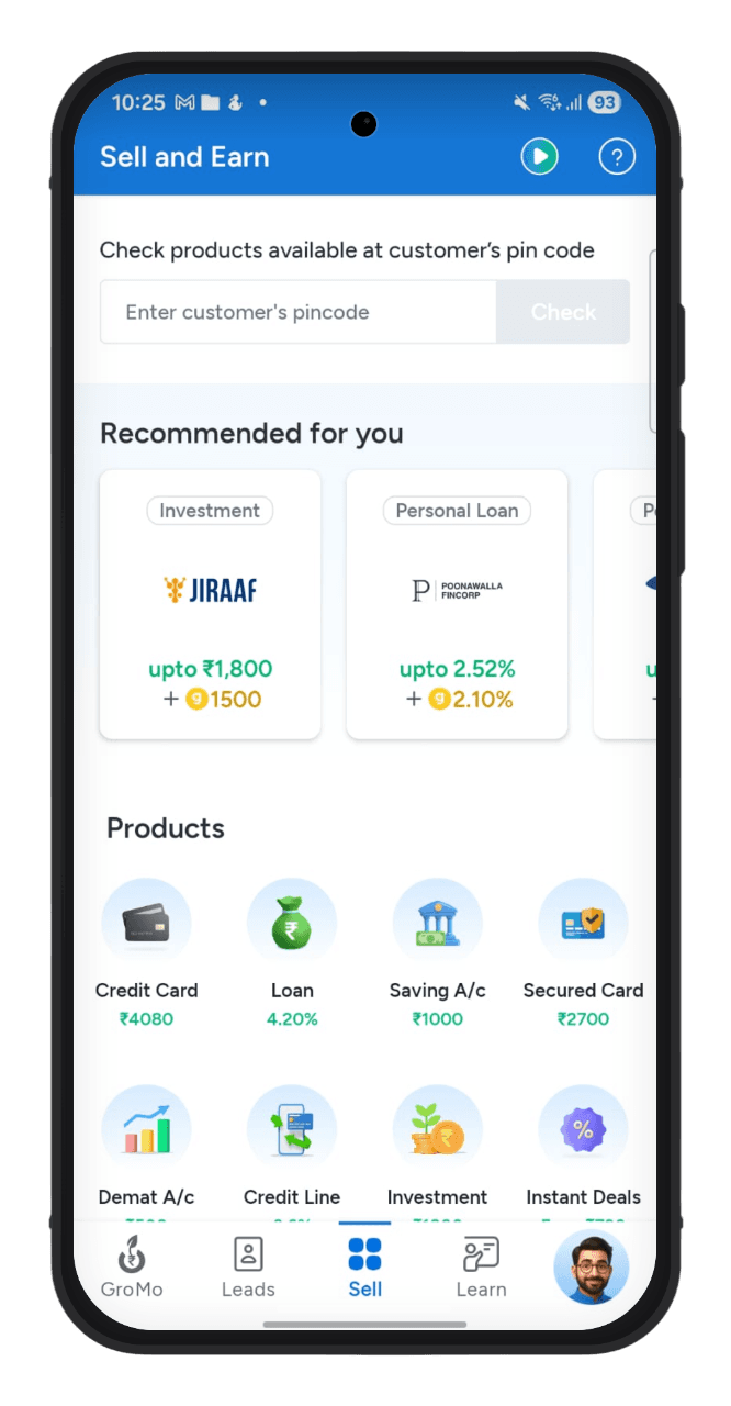 GroMo app preview on a phone