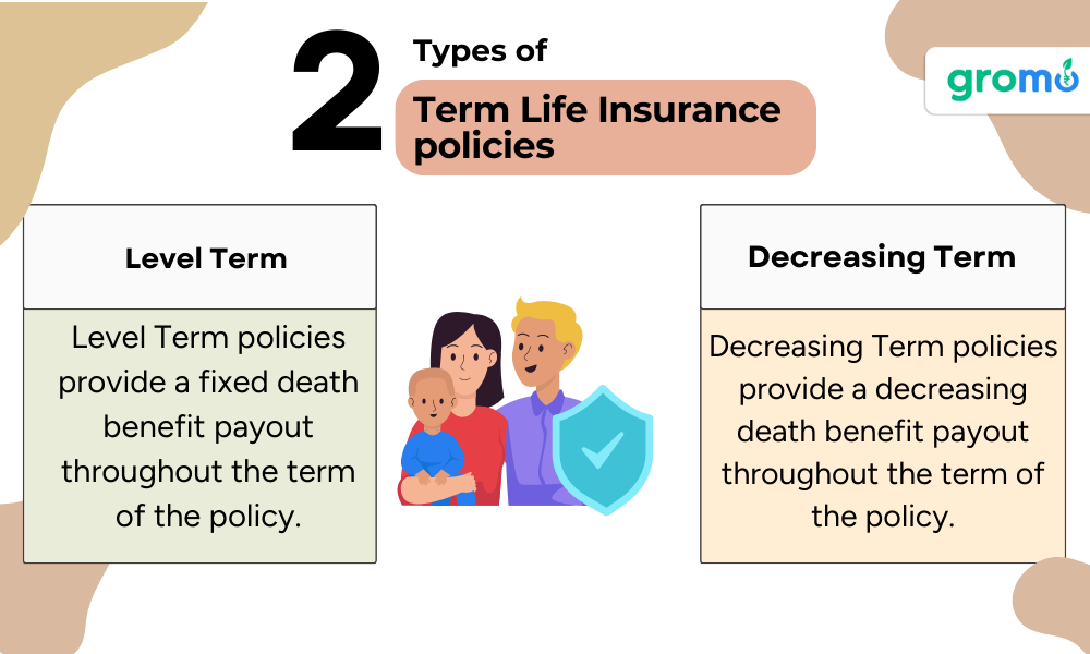 2 Types Of Term Life Insurance which includes Term Life Insurance and Decreasing Term