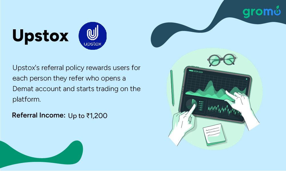 Refer and Earn App: Upstox - Top 10 Refer and Earn Apps - GroMo