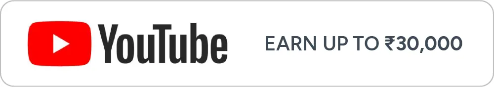 YouTube Logo With Monthly Money earning opportunity up to ₹30,000