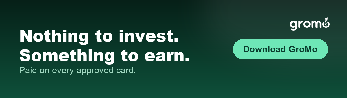 Banner inviting readers to join GroMo and earn on every approved credit card