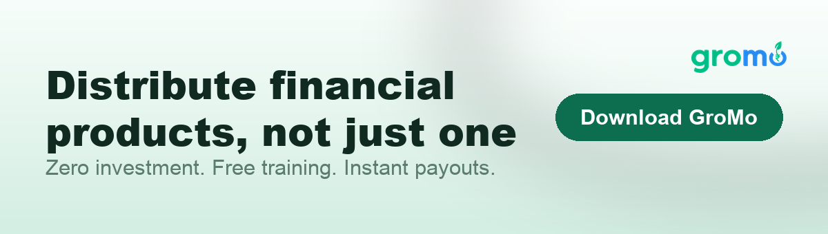 Banner inviting readers to start distributing financial products with zero investment and instant payouts