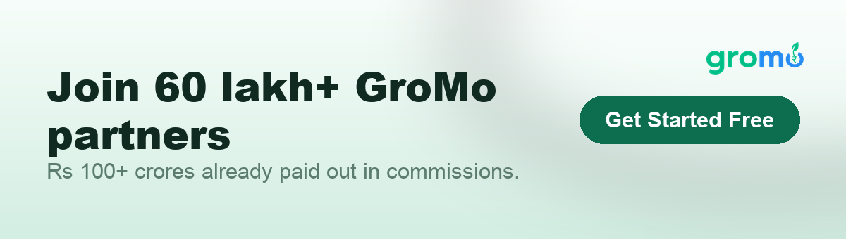Banner inviting readers to join 60 lakh+ GroMo partners and earn commissions on financial products