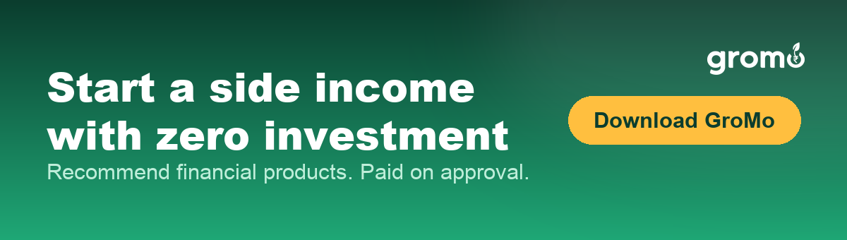 Banner inviting readers to start earning by recommending financial products with zero investment