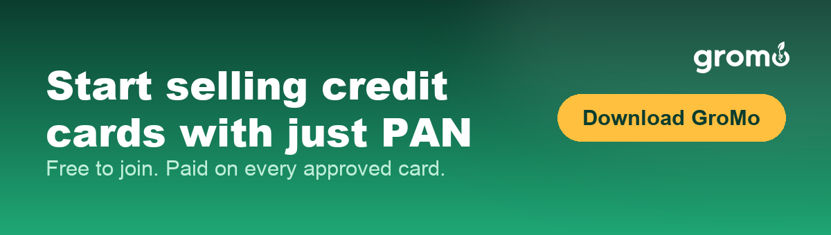 Banner inviting readers to start recommending credit cards with zero investment and instant payouts
