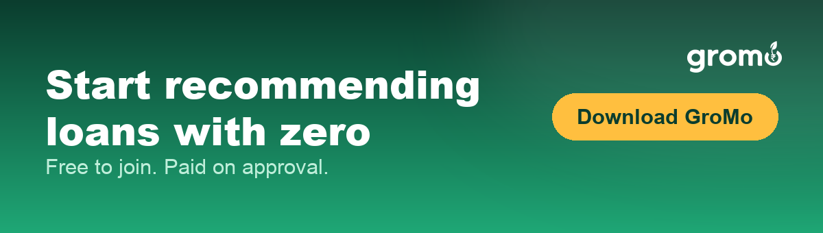 Banner inviting readers to start recommending loans and other financial products with zero investment and instant payouts