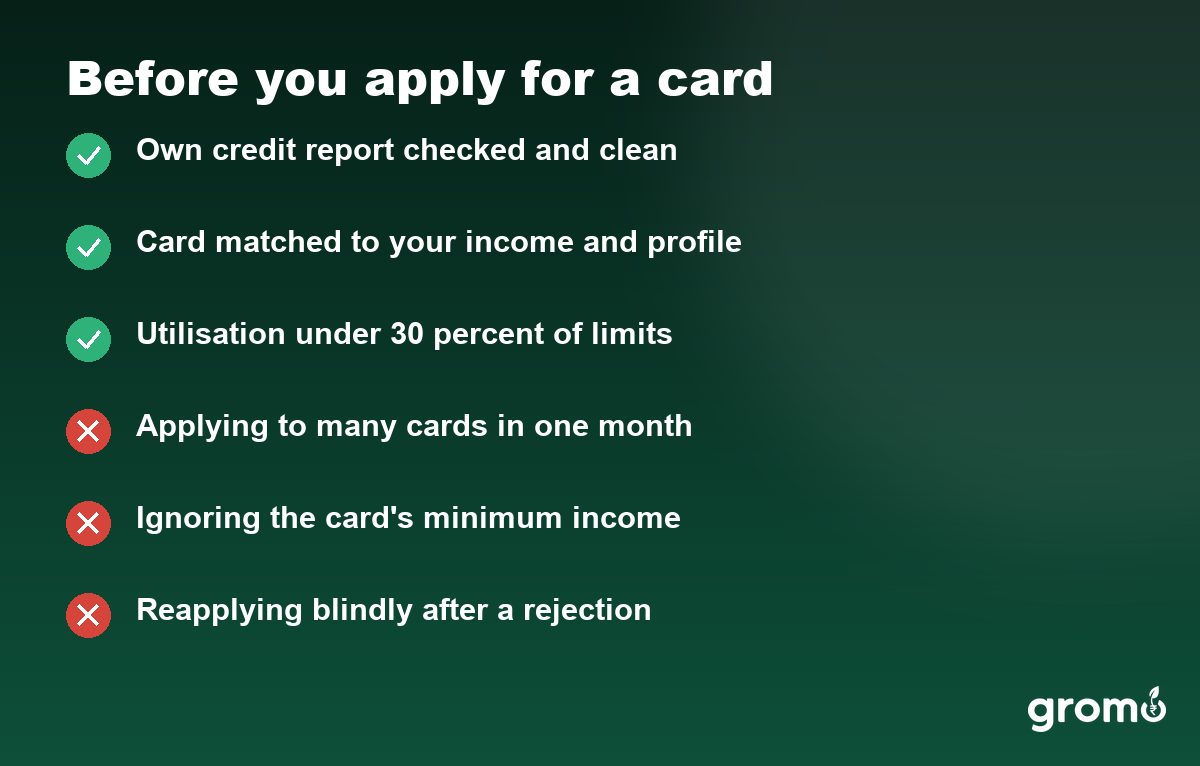Checklist of what to do and avoid before applying for a credit card