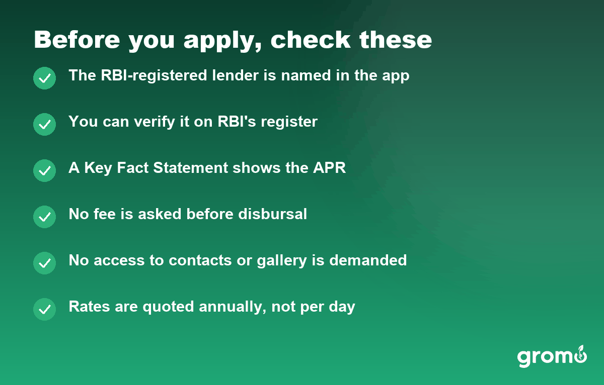 Checks to run before applying to any loan app