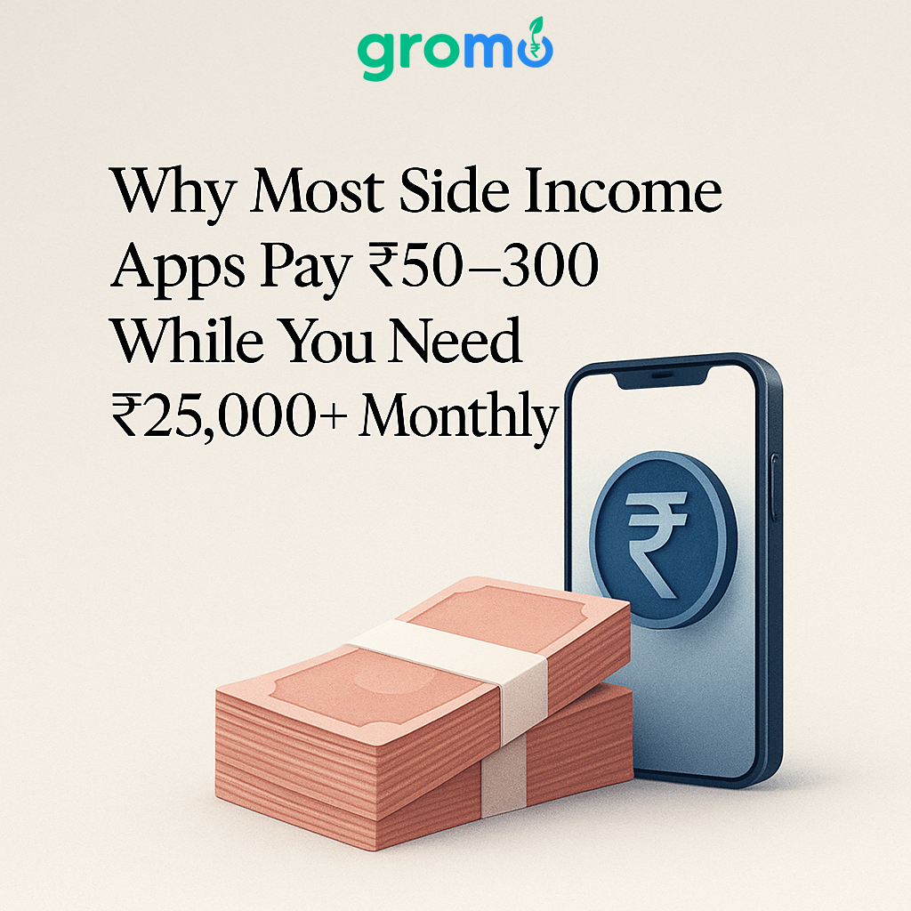 Why Most Side Income Apps Pay ₹50-300 While You Need ₹25,000+ Monthly (2026)
