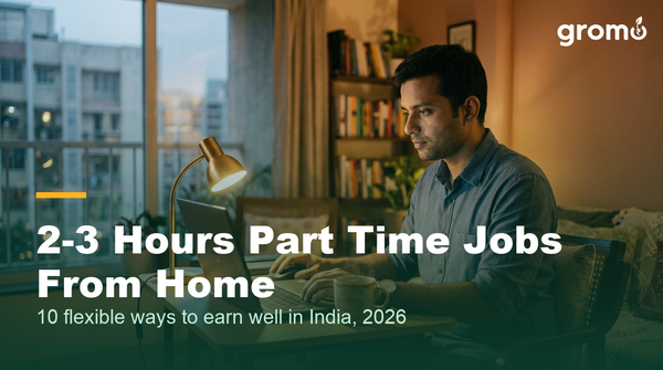 Indian professional doing a 2 to 3 hours part time job from home in the evening