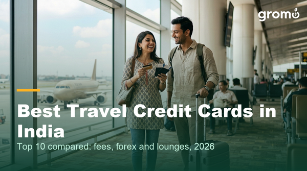 Indian couple at the airport with boarding passes and the best travel credit card
