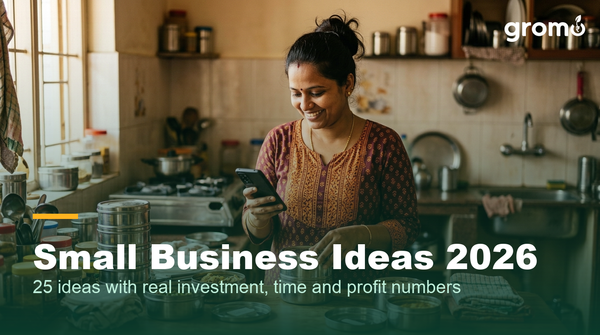Indian woman running her small tiffin business from home while checking orders on her phone