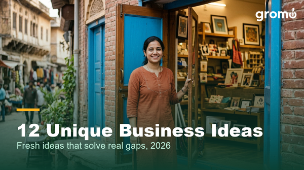 Indian entrepreneur at her unique small business studio with personalised gifts