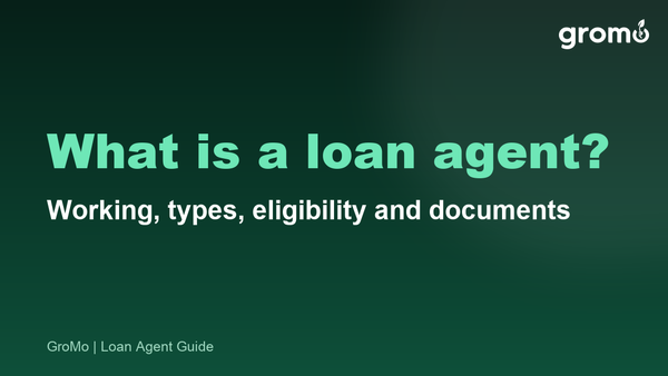 Diagram showing a loan agent connecting a borrower to banks and NBFCs, earning commission on disbursal