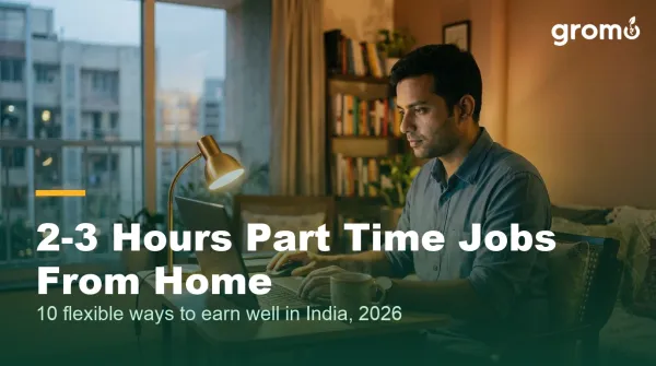 Indian professional doing a 2 to 3 hours part time job from home in the evening