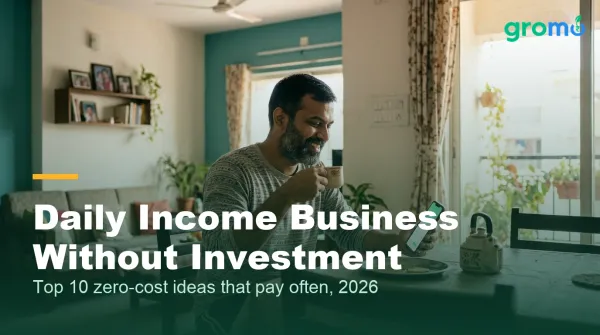 Indian man checking daily income payments from his zero investment home business