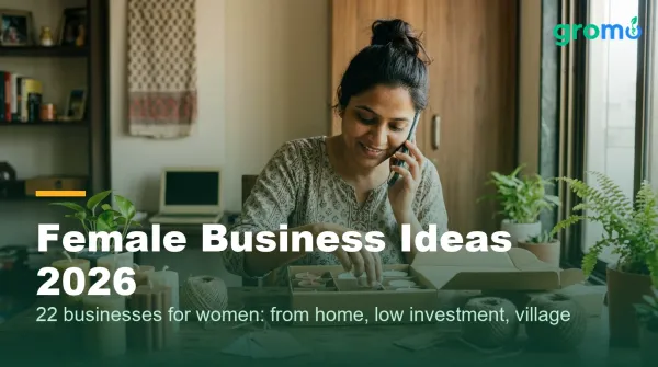 Indian woman managing her home business of handmade products with orders on her phone