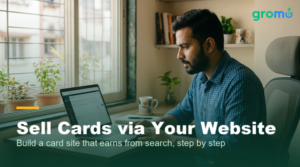 Young Indian man building his credit card review website on a laptop at home